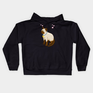 3d effect cute cat with medal Kids Hoodie